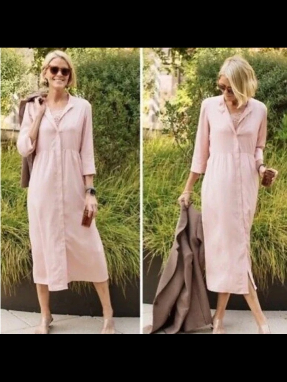 Tuckernuck Blush Pink Midi Shirt Dress